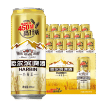 哈尔滨 小麦王黄啤 罐装啤酒 450ml 15罐109.51元（合36.5元/件）