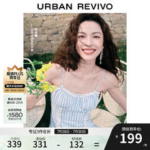 UR UR2025夏季女波嬉风蕾丝条纹连衣裙UYL750037 蓝色条纹 L券后164元