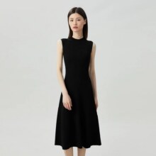 深呼吸 女装百搭无袖针织洋装连衣裙长裙女190元（有首单礼金，超V会员价格更低）