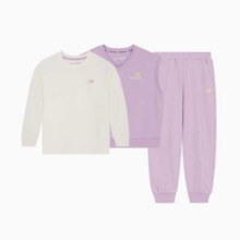 new balance 三件套 男女儿童中大童学院风针织背心打底上衣休闲裤套装