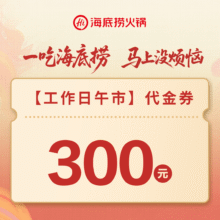 海底捞 300元代金券|限1张264元