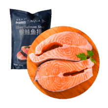 禧美海产 冷冻智利三文鱼排净重400g(银鲑鱼排)带皮切段2-3块装 海鲜水产58.46元（合 29.23元/件）