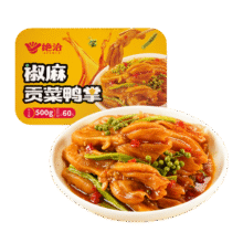 绝洽椒麻贡菜鸭掌500g1斤量贩装去骨鸭掌无骨双脆贡菜鸭掌休闲零食