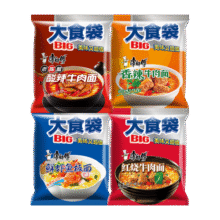 康师傅方便面 大食袋红烧+香辣+酸菜+鲜虾139g*20袋 泡面整箱速食60.8元 (月销2w+)