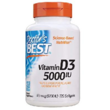 多特倍斯 Doctor's BEST 维生素D3软胶囊 5000IU 720粒