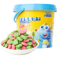 小鹿蓝蓝精选菠菠草莓饼干108g 宝宝零食儿童磨牙手指饼干零食 1桶12.9元 (券后省0.7,月销2000+)