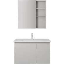 九牧（JOMOO）浴室柜 陶瓷一体盆抗菌悬挂洗脸盆柜组合 冷灰70cm A2721-14LD-1