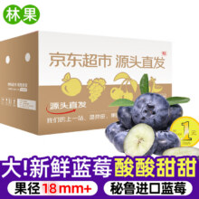 京地达 秘鲁进口蓝莓鲜果 【净含量115g*2 单果18mm+】30.9元