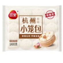 三全 早餐 任选8件 杭州发面小笼包 400g43.92元（合5.49元/件）