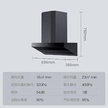 云米 侧吸油烟机家用23m³大吸力自清洗挥手智控烟灶23风量大吸力烟机