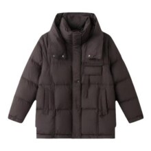 YAYA/鸭鸭2024冬季新款时尚女士短款连帽加厚保暖鸭绒羽绒服