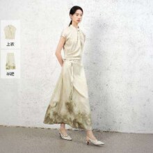 超V会员：YIGUE 亦谷 新中式国风套装 上衣+半裙