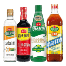 海天生抽酱油500ml+精制料酒800ml+金字装蚝油680g+5度白醋450ml组套T 基础调味4件套16.9元 (券后省13)