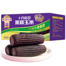 十月稻田 黑糯玉米1.76kg（220g*8根）东北紫玉米 花青素 杂粮礼盒22.9元