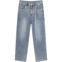 GXG男装 重磅系列复古水洗牛仔直筒裤 24夏季 浅蓝色 185/XXL103.95元