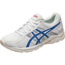 亚瑟士ASICS缓震入门跑鞋男减震运动鞋透气舒适 GEL-CONTEND 4 白色/蓝色 42.5