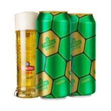 青岛啤酒 TSINGTAO 经典足球罐原麦汁浓度10°P大罐 500mL 12罐赠福禧 4 罐