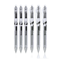 得力 臻顺滑按动中性笔 S101 0.5mm、黑色、12支/盒