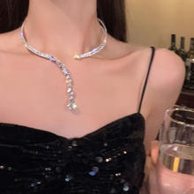 珥柒 矜贵千金闪钻流苏choker发箍项链女两戴轻奢小众感项圈颈链 闪钻流苏项圈券后39元