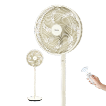 需首购：美的（Midea）电风扇落地扇台扇家用大风量电扇宿舍轻音低噪台式桌面两用节能 【 网圈加大  风力更强】远程遥控SAH35MR