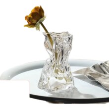高级感简约创意不规则民宿花瓶透明玻璃客厅桌面插花水养装饰摆件 【一只装】15高透明福袋