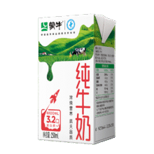 蒙牛 全脂 纯牛奶 3.2g蛋白质 盒装 250ml 1盒1.4元