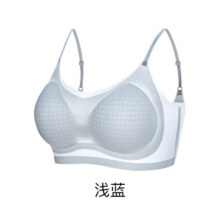 ROVO内衣女小胸聚拢夏季超薄无痕吊带美背心女士透气凉感运动文胸罩 浅蓝 M49元 (满129减30,券后省40)