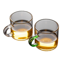 玻璃彩色把手杯品茗杯花茶套装茶杯防爆耐热透明玻璃小把杯六色杯 随机6只（彩把）10元 (月销2000+)