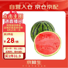 京鲜生 无籽麒麟大西瓜 1粒装 7-9斤 生鲜水果22.1元