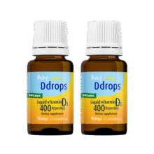 Ddrops【官方】滴卓思婴儿ad滴剂钙吸收视力发育 维生素ad婴幼儿 ad同补 【出生-1岁】D3滴剂400IU*2瓶