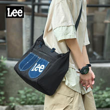 Lee 通勤邮差包大容量时尚单肩包 蓝黑色119.79元