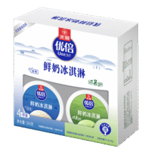 光明 优倍鲜奶冰淇淋（原味/龙井口味）90g*4杯 雪糕添加高品质牛奶72元 (券后省0.5,月销1000+)
