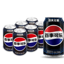 限店铺会员！PEPSI 百事 无糖黑罐碳酸饮料 330ml*6听