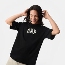 Gap 男女同款 纯棉印花logo短袖T恤基础款宽松上衣 黑色 XL49.31元