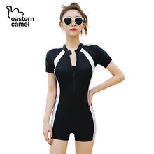 东方骆驼 EASTERN CAMEL ;EASTERN CAMEL长袖泳衣女夏时尚连体显瘦遮肚保守2025新款女士游泳衣游泳馆专用 短袖白色 M34.9元