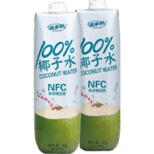 百多利 NFC鲜榨纯椰子100%椰汁果汁 椰子水1L*2瓶优惠款*1件