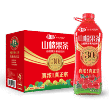 再降价、plus会员：华旗 山楂果茶 1.28L*6瓶