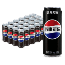 百事可乐 无糖 罐装饮料 330ml 24罐