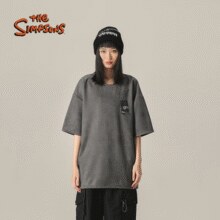 THE SIMPSONS 辛普森一家 男女同款印花麂皮绒宽松短袖T恤￥39.00 2.8折