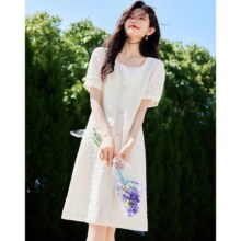 KEMANYA 连衣裙女夏高级感气质女裙装高级感休闲小众设计感气质优雅A字裙93元（78元弹出15元券后，有超V会员价格更低）