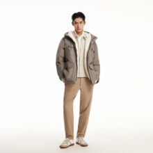 杰克·琼斯（JACK&JONES）男装衣服秋冬短款羽绒服男保暖外套合集 224412078灰棕 L 180