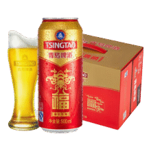 青岛啤酒福如东海 罐啤喜宴酒啤酒 原麦汁浓度10°P 500mL 12罐54元 (券后省15)