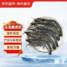 京东超市 海外直采活冻黑虎虾（中号)40-50规格2斤 火锅 新老包装交替发货