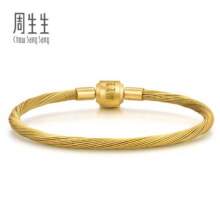 88VIP：Chow Sang Sang 周生生 3mm手绳细绳 diy转运珠 黄金色108.01元包邮+1350个淘金币（需凑单）