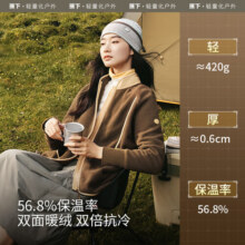 蕉下（beneunder）万粒绒外套宽松秋冬时尚休闲保暖抓绒外套女PO874 松露棕 S 155/80A189元 (券后省60)