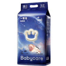 babycare一整夜纸尿裤S58片(4-8kg)大吸量透气夜用安睡婴儿尿不湿118元 (满236减20,送赠品,券后省0.92,月销5000+)