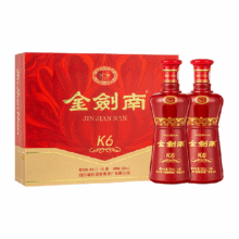 再降价、剑南春金剑南K6双支礼盒52度 500ml*2瓶215.55元+20元金币