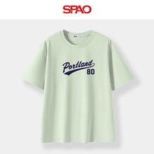 SPAO 纯棉圆领短袖T恤 浅绿#派特兰标