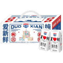 东方多鲜庄园钻包爱新鲜纯牛奶200g*10盒/箱蛋白牧场营养学生纯奶9.9元