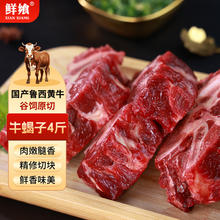 鲜飨 原切牛蝎子2kg 国产鲁西黄牛 生鲜牛牛脖骨脊骨鲜切速冻 源头直发